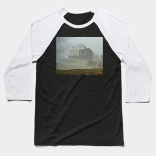 Steam Train In fog Baseball T-Shirt